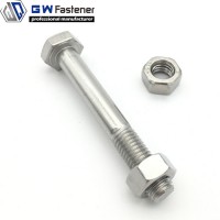 Factory price stainless steel 304 316 316L DIN 931 DIN 933 hex bolts and nuts/  Hex Bolt