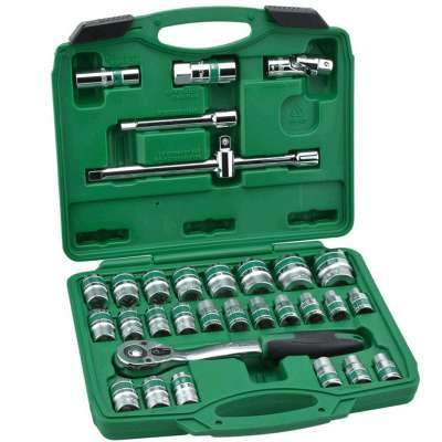 32 Pieces 12.5mm Metric Socket Set CR-V